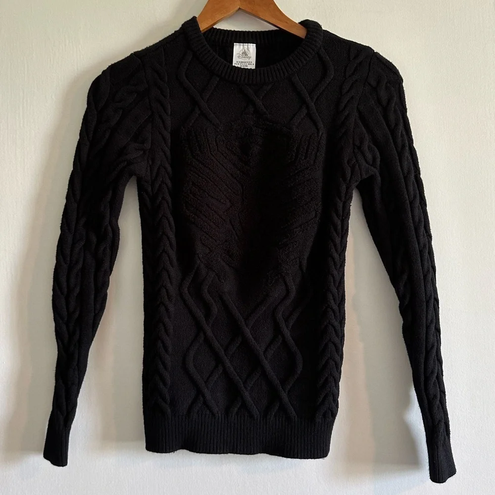 Disney Parks Disneyland Marvel Avengers Black Panther Cable Knit Sweater Size XS - Picture 8 of 9